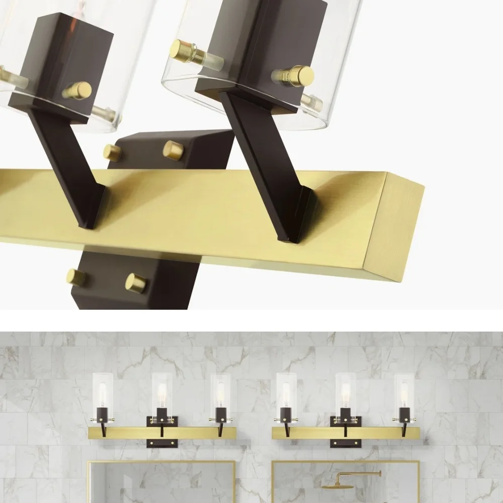 Elegant Gold and Black Vanity Mirror